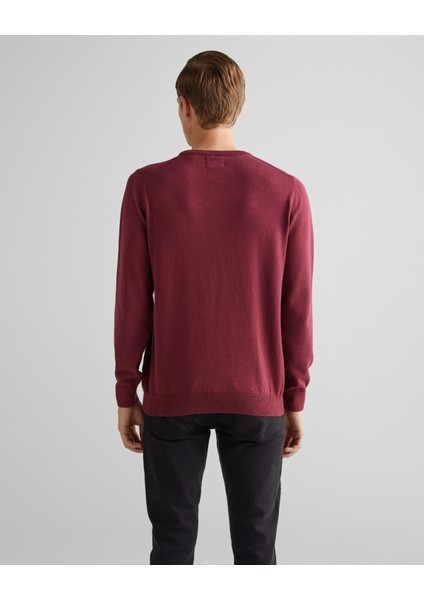 Erkek Bordo Regular Fit Bisiklet Yaka Kazak 8030561.638 fiyatları