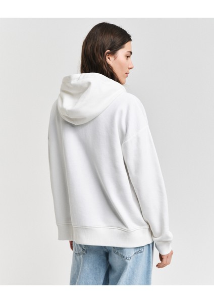 Kadın Beyaz Relaxed Fit Kapüşonlu Sweatshirt 4201412.113 fiyatları