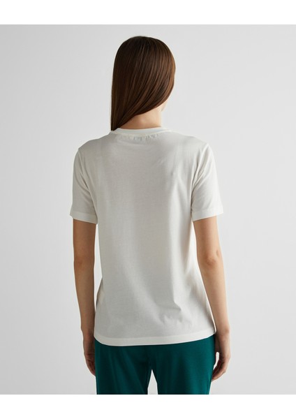 Kadın Krem Regular Fit Bisiklet Yaka Logolu T-Shirt 4201251.113 fiyatları