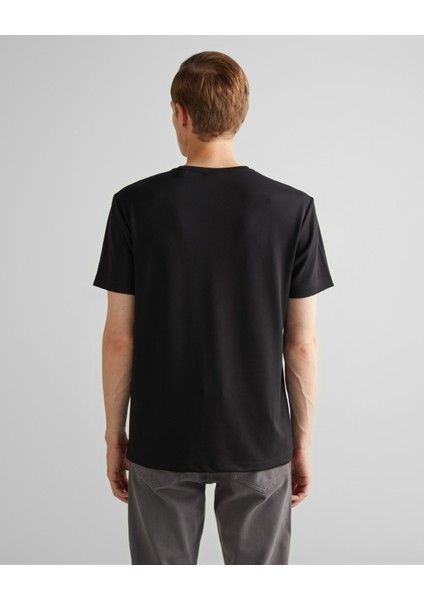 Erkek Siyah Relaxed Fit Bisiklet Yaka T-Shirt 2324367T.5