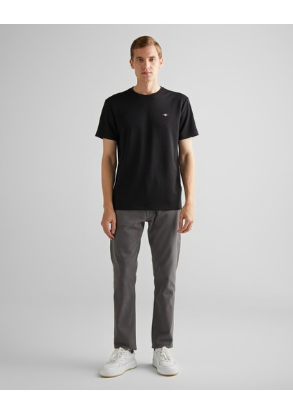 Erkek Siyah Relaxed Fit Bisiklet Yaka T-Shirt 2324367T.5