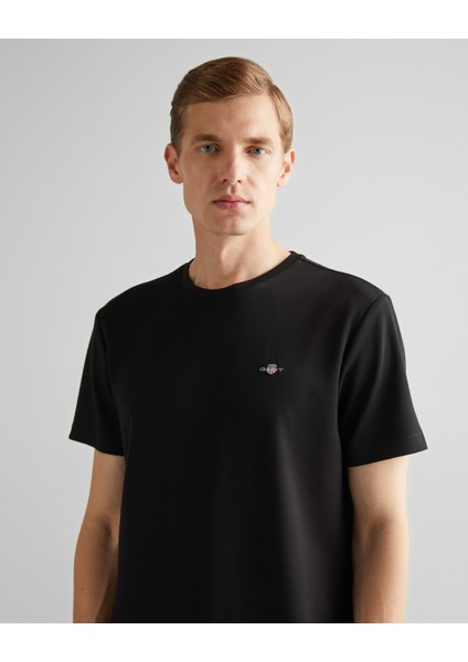 Erkek Siyah Relaxed Fit Bisiklet Yaka T-Shirt 2324367T.5