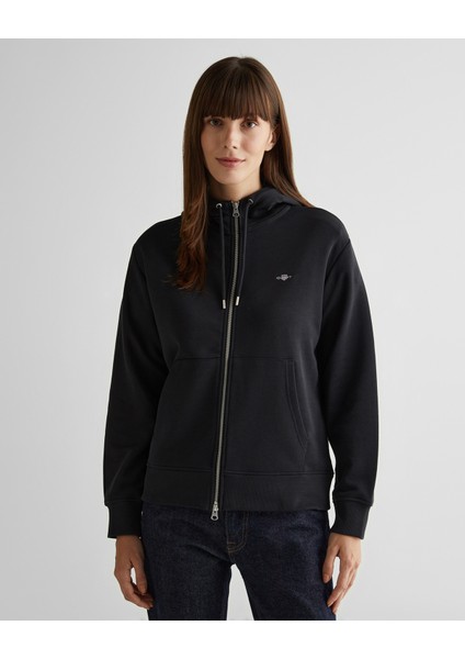 Kadın Siyah Relaxed Fit Kapüşonlu Sweatshirt 4201412.5 fırsatları