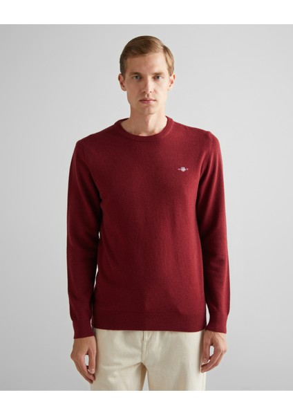 Erkek Kırmızı Regular Fit Bisiklet Yaka Kazak 87211.604