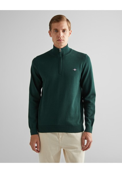 Erkek Yeşil Regular Fit Yarım Fermuarlı Kazak 8030564.374