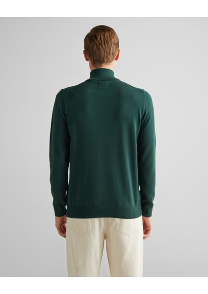 Erkek Yeşil Regular Fit Yarım Fermuarlı Kazak 8030564.374 fiyatları