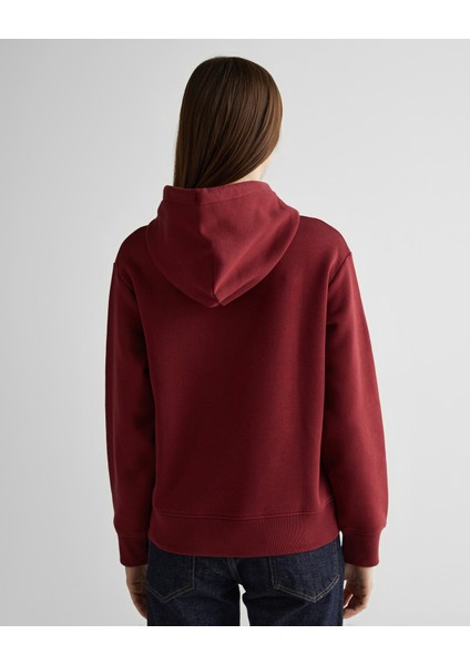 Kadın Bordo Relaxed Fit Kapüşonlu Logolu Sweatshirt 4200276.604 fiyatları