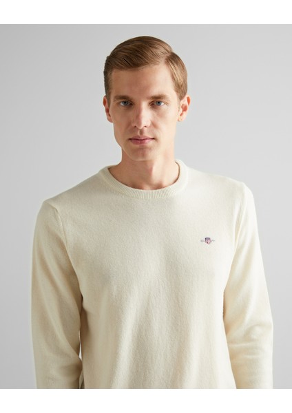 Erkek Beyaz Regular Fit Bisiklet Yaka Kazak 87211.130 fırsatları