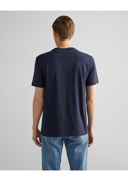 Erkek Lacivert Regular Fit Bisiklet Yaka Logolu T-Shirt 2043012.433 fiyatları