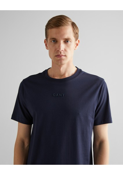 Erkek Lacivert Regular Fit Bisiklet Yaka Logolu T-Shirt 2043012.433 fırsatları