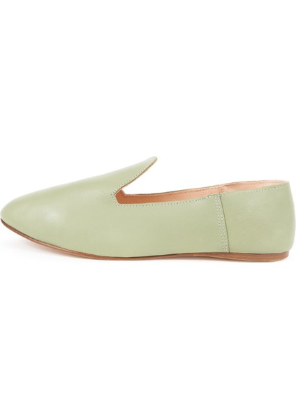 Deri Yeşil Kadın Loafer La Green