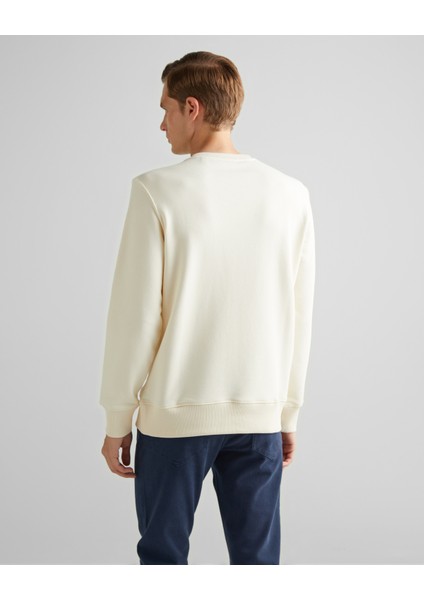 Erkek Krem Regular Fit Bisiklet Yaka Logolu Sweatshirt 2043023.130 fiyatları