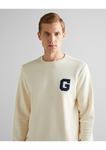 Erkek Krem Regular Fit Bisiklet Yaka Logolu Sweatshirt 2043023.130 fırsatları