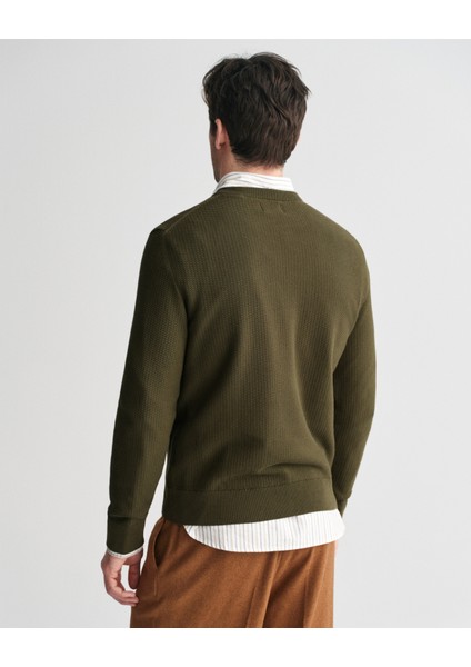 Erkek Yeşil Regular Fit Bisiklet Yaka Kazak 8030210.301 fiyatları