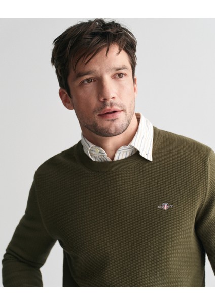 Erkek Yeşil Regular Fit Bisiklet Yaka Kazak 8030210.301 modelleri