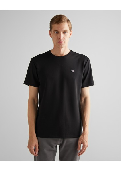 Erkek Siyah Relaxed Fit Bisiklet Yaka T-Shirt 2324367T.5