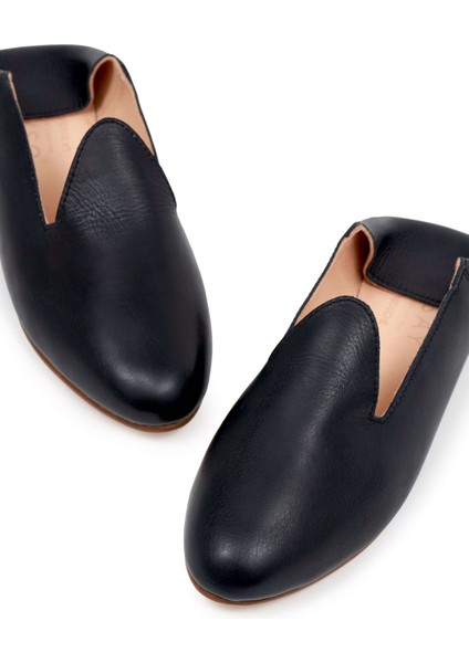 Deri Siyah Kadın Loafer La Spazzolato modelleri
