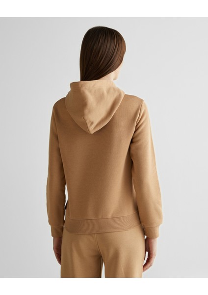Kadın Kahverengi Regular Fit Kapüşonlu Logolu Sweatshirt 4203648.269 fiyatları
