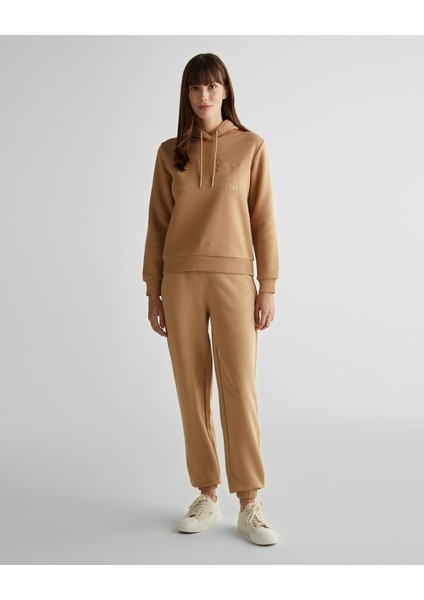 Kadın Kahverengi Regular Fit Kapüşonlu Logolu Sweatshirt 4203648.269 modelleri