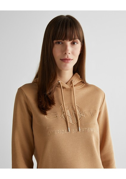 Kadın Kahverengi Regular Fit Kapüşonlu Logolu Sweatshirt 4203648.269 fırsatları