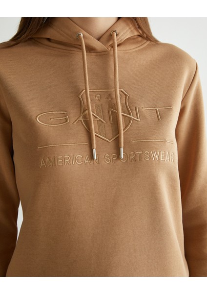 Kadın Kahverengi Regular Fit Kapüşonlu Logolu Sweatshirt 4203648.269 indirimleri