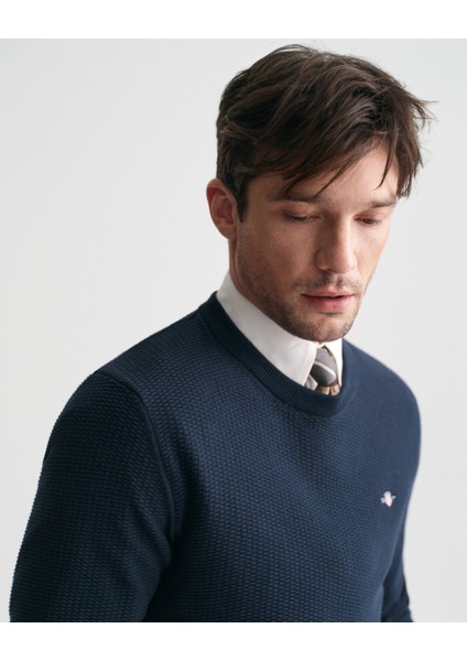 Erkek Lacivert Regular Fit Bisiklet Yaka Kazak 8030210.433 modelleri