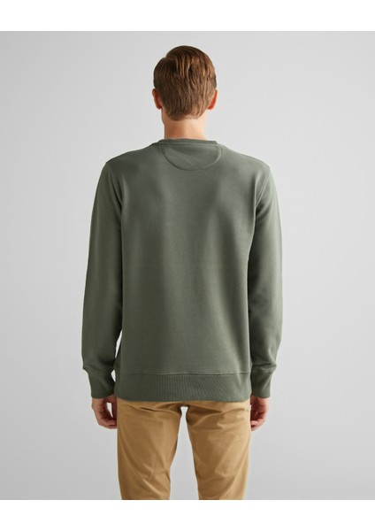 Erkek Yeşil Regular Fit Bisiklet Yaka Logolu Sweatshirt 2015085.351 fiyatları