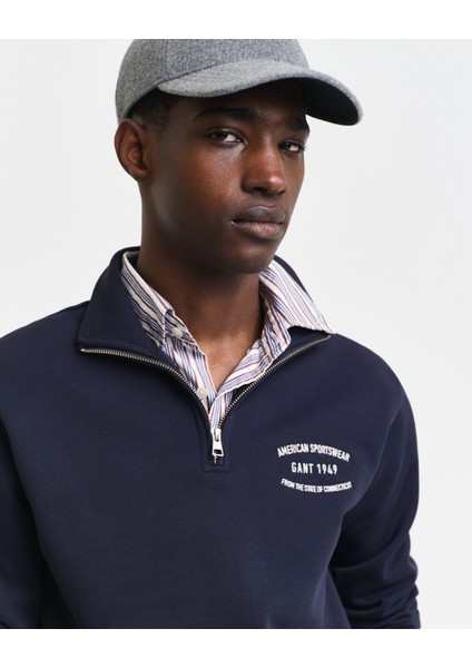 Erkek Lacivert Regular Fit Yarım Fermuarlı Logolu Sweatshirt 2015071.433 modelleri