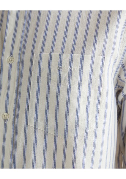 Erkek Mavi Regular Fit Düğmeli Yaka Çizgili Oxford Gömlek 3240169.427 indirimleri
