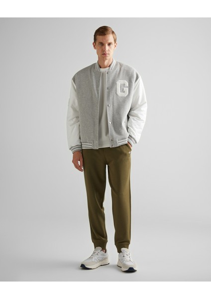 Erkek Gri Relaxed Fit Hakim Yaka Logolu Bomber Ceket 2524344T.93 modelleri