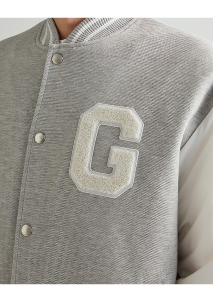 Erkek Gri Relaxed Fit Hakim Yaka Logolu Bomber Ceket 2524344T.93 indirimleri