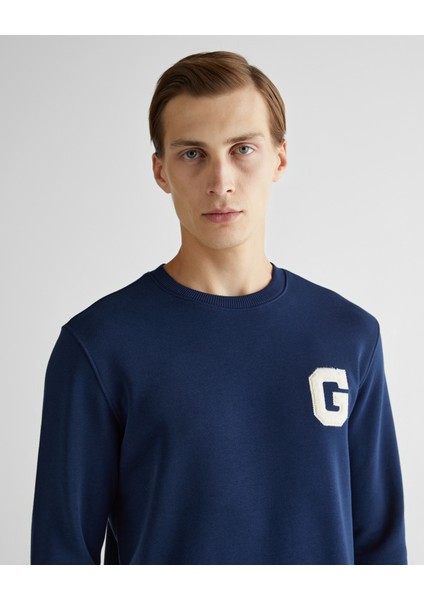 Erkek Lacivert Regular Fit Bisiklet Yaka Logolu Sweatshirt 2043023.409 fırsatları