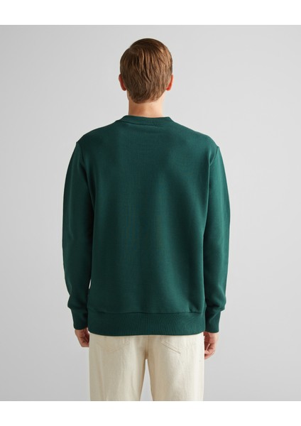 Erkek Yeşil Regular Fit Bisiklet Yaka Logolu Sweatshirt 2036017.374 fiyatları