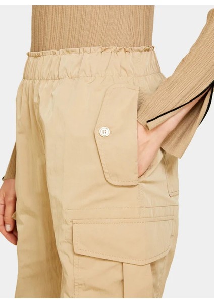 Yüksek Bel Box Fit Deve Tüyü Kadın Pantolon 4JQJLF04R modelleri