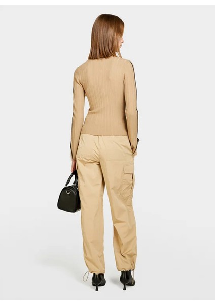 Yüksek Bel Box Fit Deve Tüyü Kadın Pantolon 4JQJLF04R fırsatları