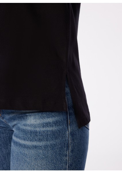 Bisiklet Yaka Siyah Kadın T-Shirt 3I1XL1058 indirimleri