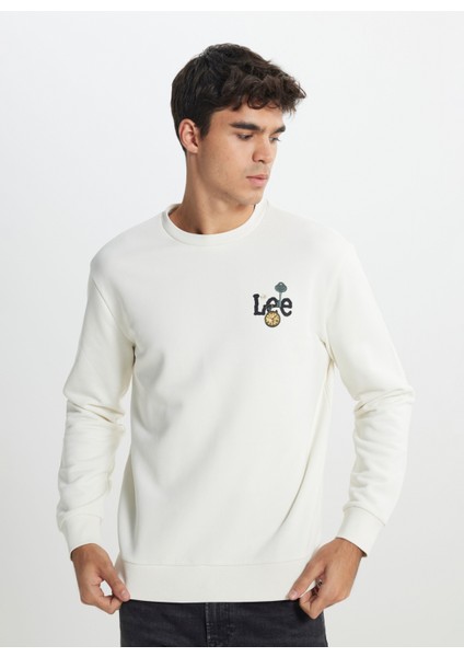 Bisiklet Yaka Ekru Erkek Sweatshırt L242503104 Ekru Sweatshirt