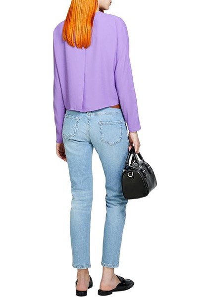 Yüksek Bel Slim Fit Buz Mavisi Kadın Pantolon 4W44576T6 indirimleri