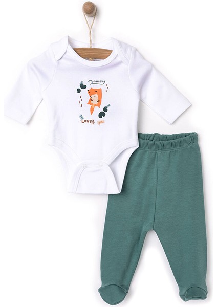 Loves Baskılı Yenidoğan Kız Body-Patikli Alt Kız Bebek