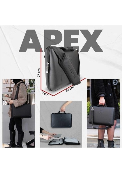 Apex 14" Macbook ve Ipad Uyumlu,ultra Korumalı Probag Notebook Çantası-Siyah