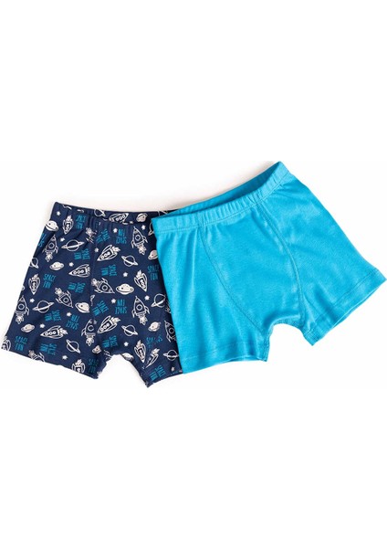 Erkek Bebek Uzay Desen 2li Boxer Erkek Bebek