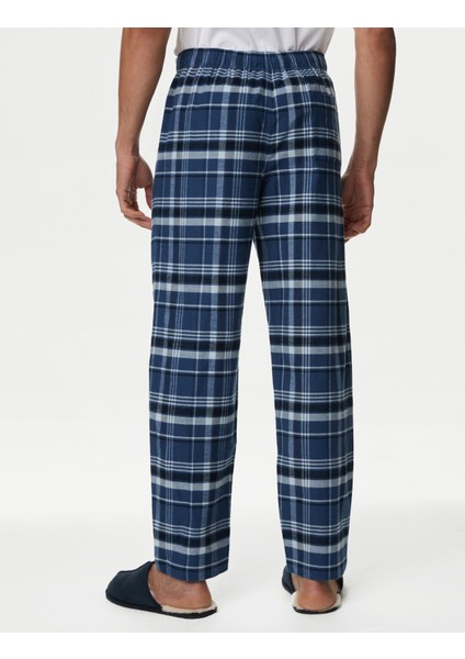 Saf Pamuklu Ekose Desenli Pijama Altı modelleri