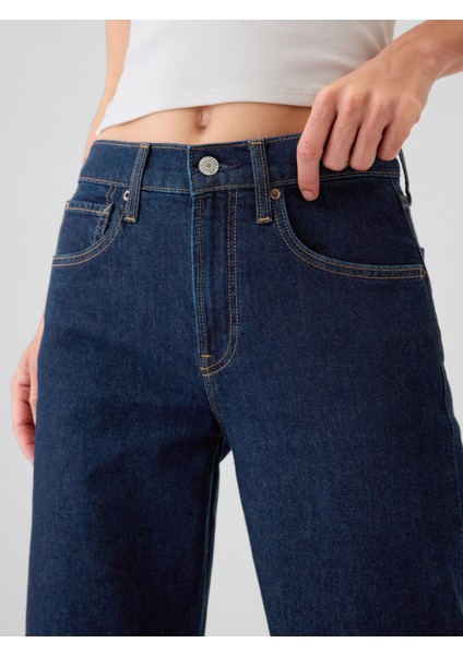Kadın Lacivert Mid Rise '90s Loose Jean Pantolon fiyatları