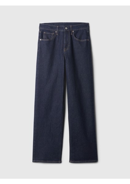 Kadın Lacivert Mid Rise '90s Loose Jean Pantolon modelleri