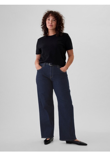Kadın Lacivert Mid Rise '90s Loose Jean Pantolon indirimleri