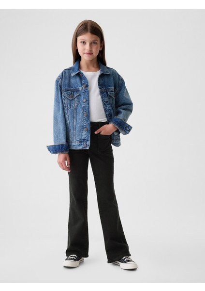 Kız Çocuk Siyah High Rise '70S Flare Jean Pantolon