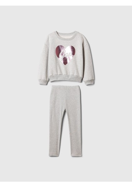 Kız Bebek Gri Gap Logo Vintage Soft Sweatshirt Set