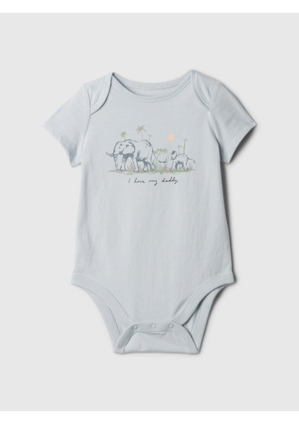 Bebek Mavi First Favorites Grafikli Bodysuit