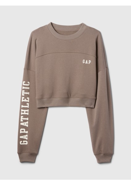 Kadın Kahverengi Gap Logo Vintage Soft Crop Sweatshirt