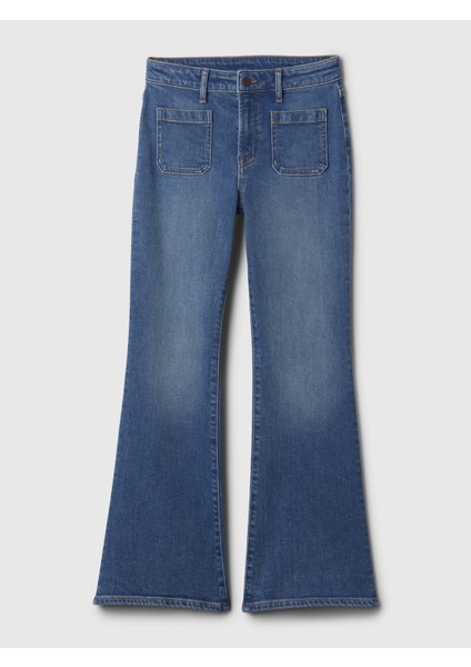 Kız Çocuk Mavi High Rise '70S Flare Jean Pantolon